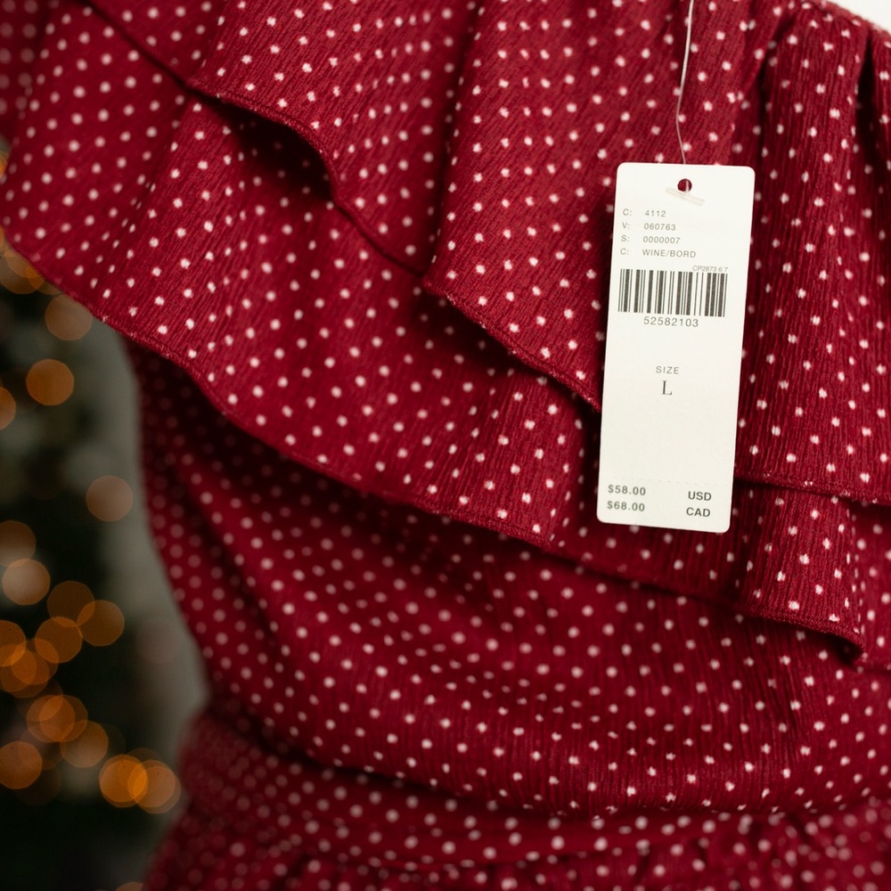 Maeve for Anthropologie Polka Dot Ruffle Top NWT - Picture 9 of 13